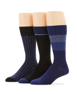 3 Pack Superior Soft Luxury Stripe Color Block Socks