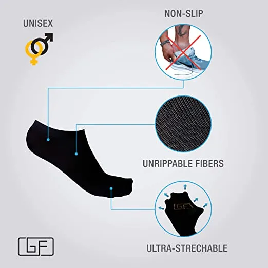 5-Pairs: No Show Bamboo Socks for Men
