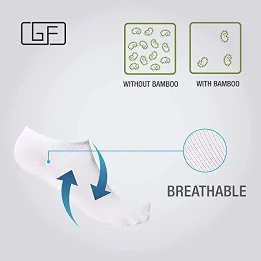 5-Pairs: No Show Bamboo Socks for Men