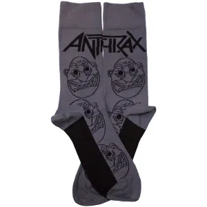 Anthrax Unisex Ankle Socks: Faces Pattern Mono (UK Size 7 - 11)