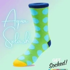 Aqua & Spots  - Bamboo Socks