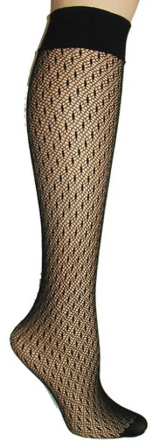 Black Dublin Textured Knee High Trouser Socks (Women's)