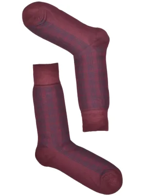 Burgundy - Navy Hatching