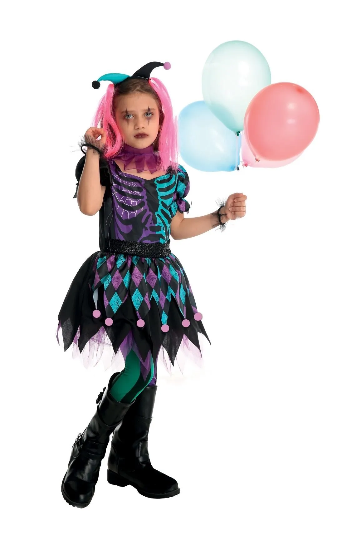 Child Skeleton clown costume