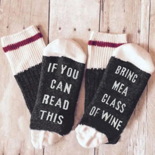 Custom wine socks If You can read this Bring Me a Glass of Wine Socks autumn spring fall 2017 new arrival