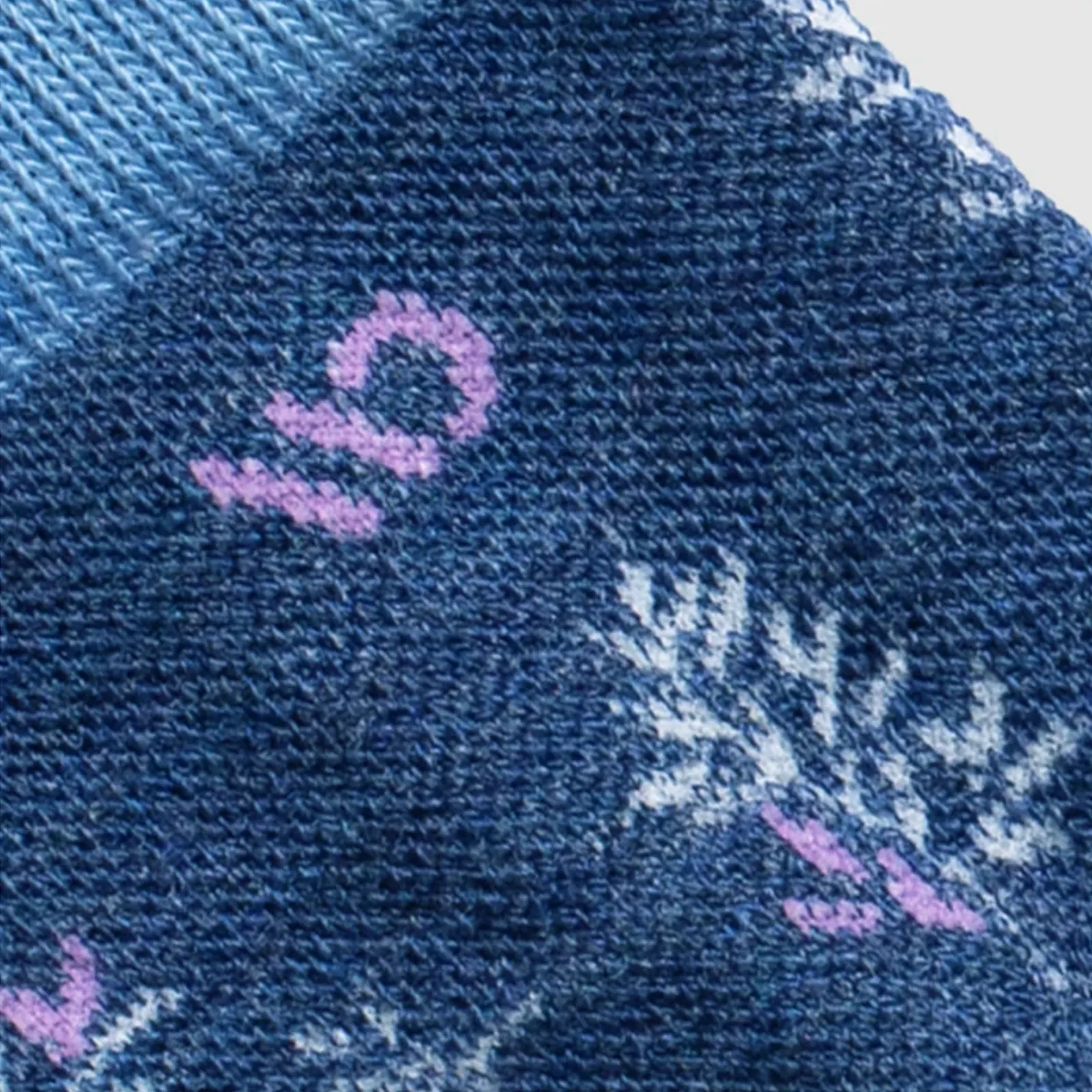 Darn Tough Wide Open Foliage Lightweight Crew Sock (Women) - Denim