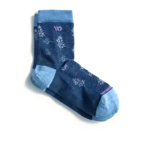 Darn Tough Wide Open Foliage Lightweight Crew Sock (Women) - Denim