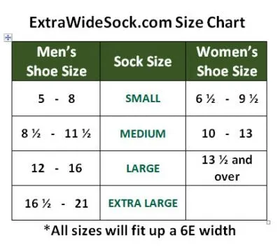 Extra Wide Diabetic Dress Socks