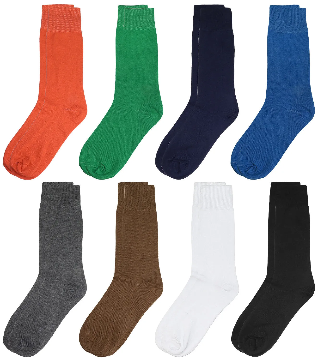 Falari Men 8 Pairs Colorful Solid Novelty Crazy Combed Casual Dress Socks 931