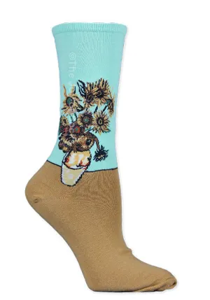 Green Van Gogh Sunflower Socks (Women's)