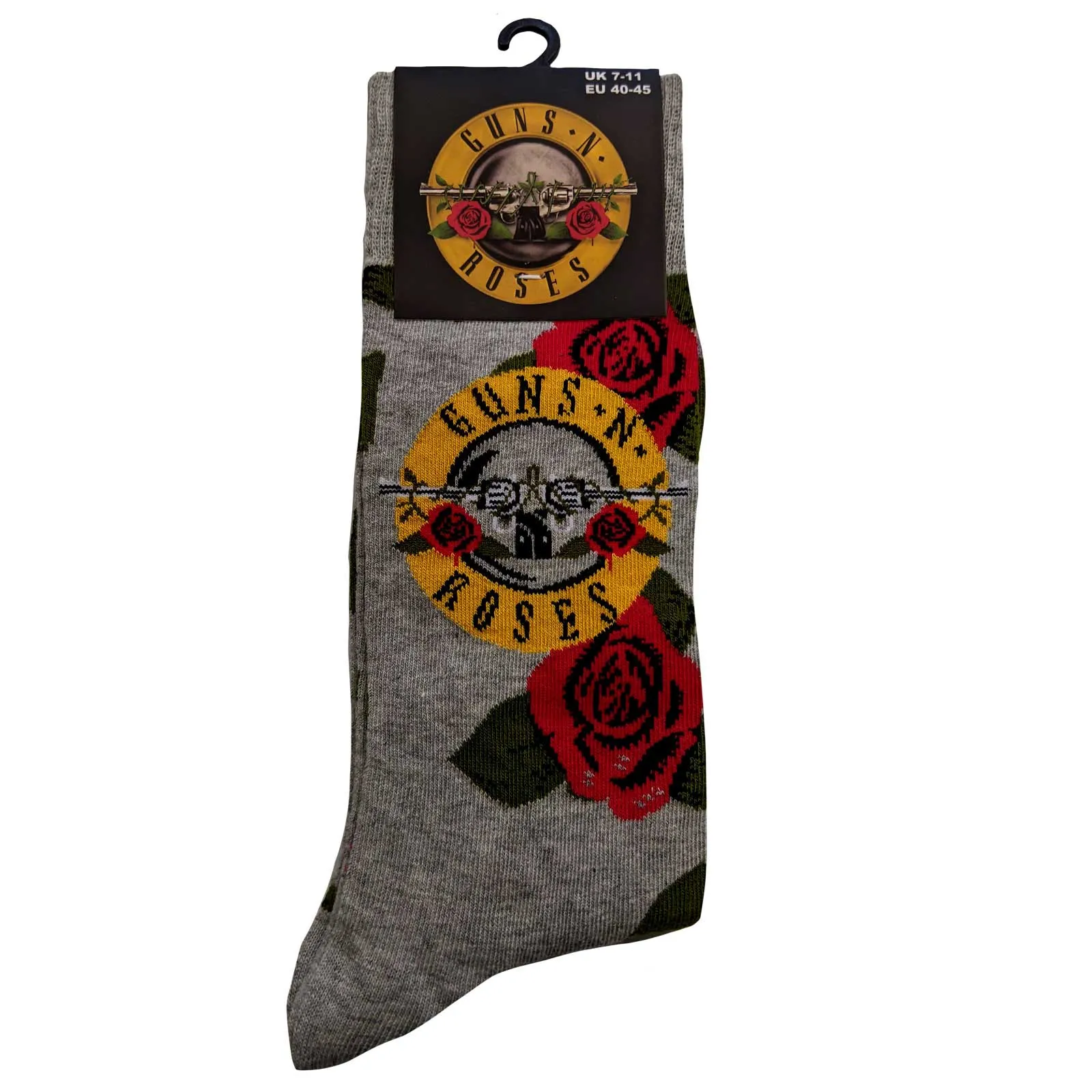 Guns N' Roses Socks: Bullet Roses (US Size 8 - 10)