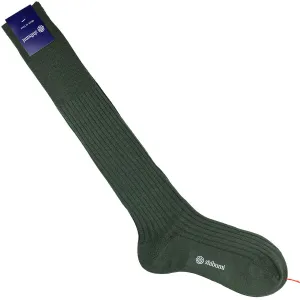 Knee Socks - Ribbed - Army - Wool