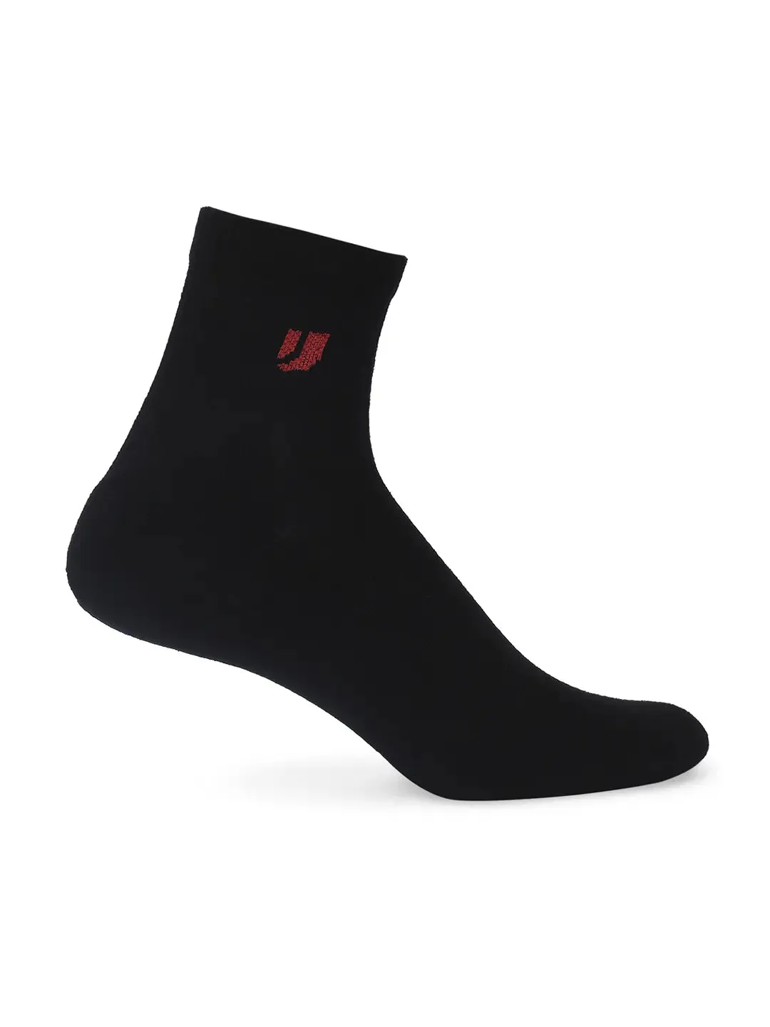 Men Grey Melange & Black Cotton Blend Ankle Length Socks - Pack Of 2 - Underjeans By Spykar