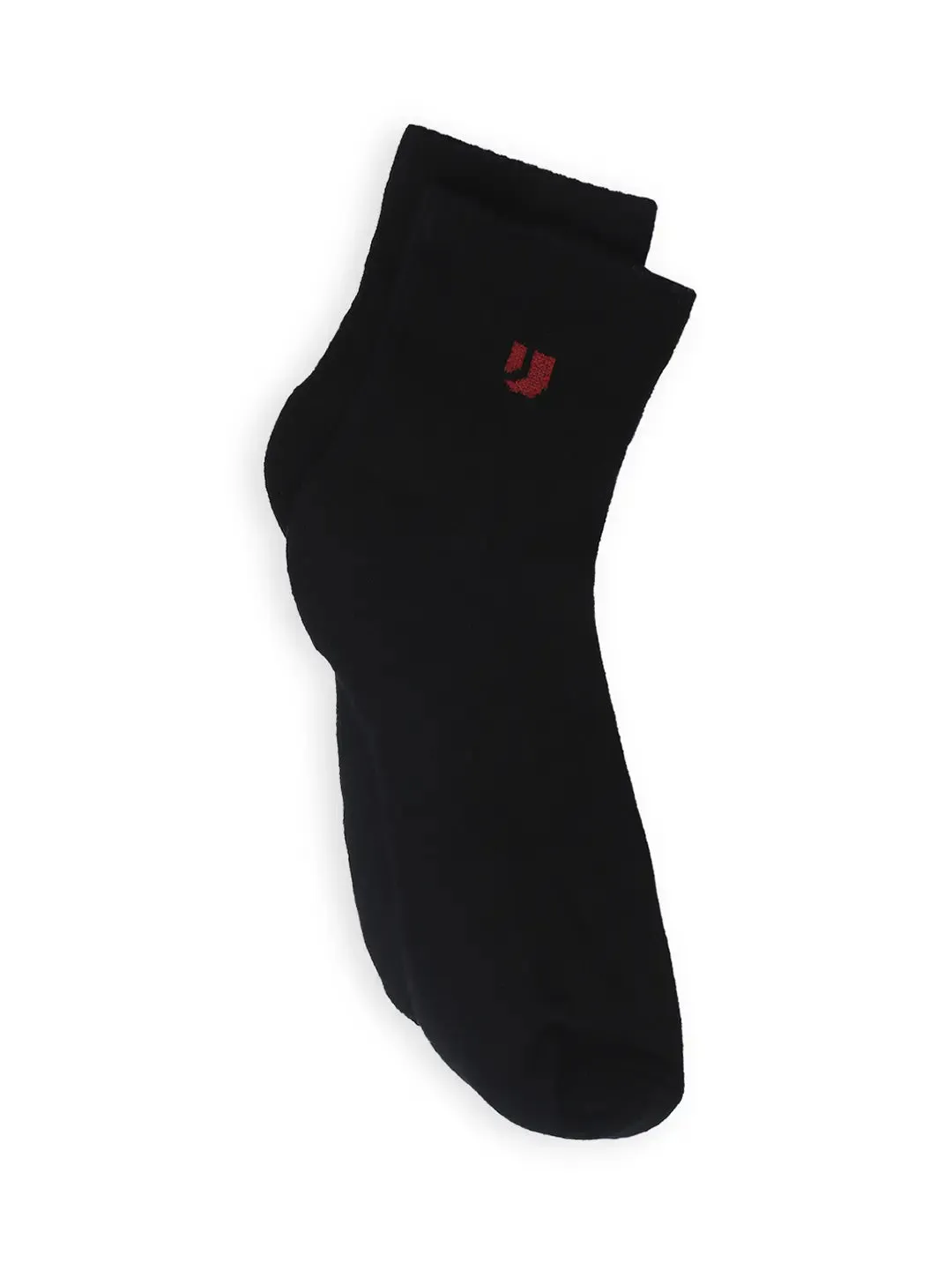 Men Grey Melange & Black Cotton Blend Ankle Length Socks - Pack Of 2 - Underjeans By Spykar