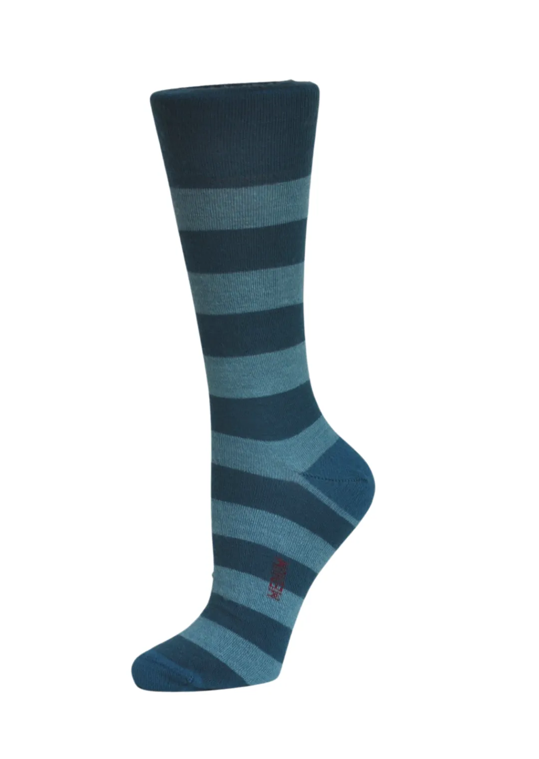 Merino and Alpaca Blend Striped Socks in Teal - Aussie Made