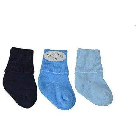 Newborn Unisex Booties, Combed Cotton Turn-Cuff Socks, Ultra Soft Infant Socks