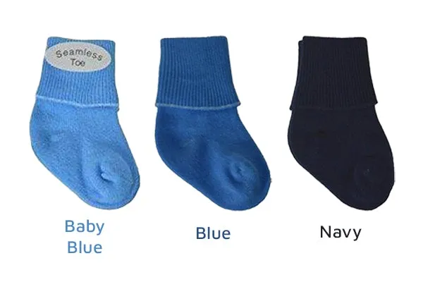 Newborn Unisex Booties, Combed Cotton Turn-Cuff Socks, Ultra Soft Infant Socks