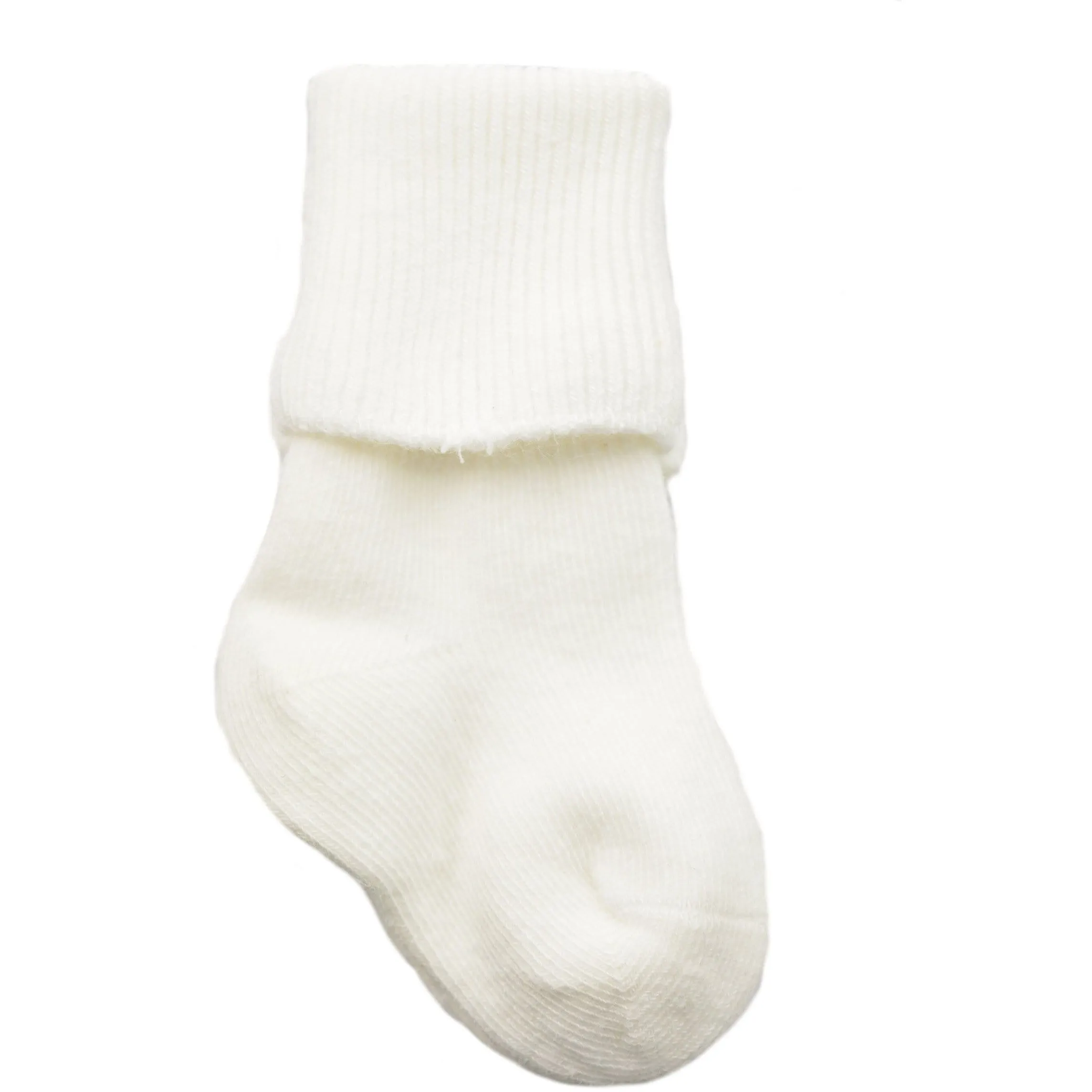Newborn Unisex Booties, Combed Cotton Turn-Cuff Socks, Ultra Soft Infant Socks