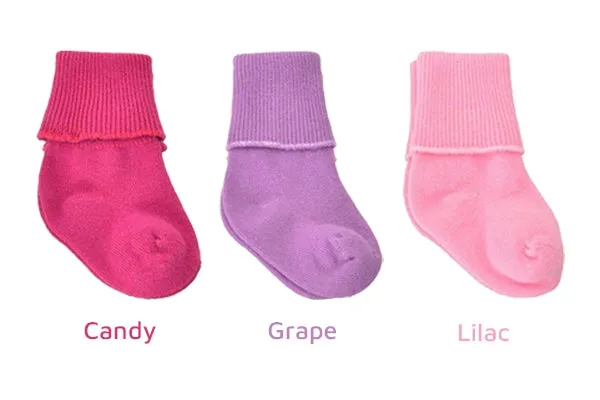 Newborn Unisex Booties, Combed Cotton Turn-Cuff Socks, Ultra Soft Infant Socks