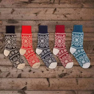 Nordic Zelta Socks in Black, Amber, Navy, Crimson or Teal - Unisex: Large