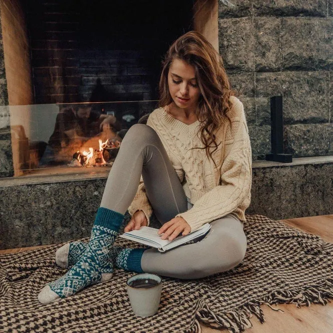 Nordic Zelta Socks in Black, Amber, Navy, Crimson or Teal - Unisex: Large