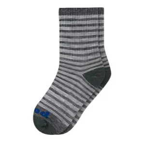 Pacas Kids' Crew Socks - Charcoal/ Gray Stripes