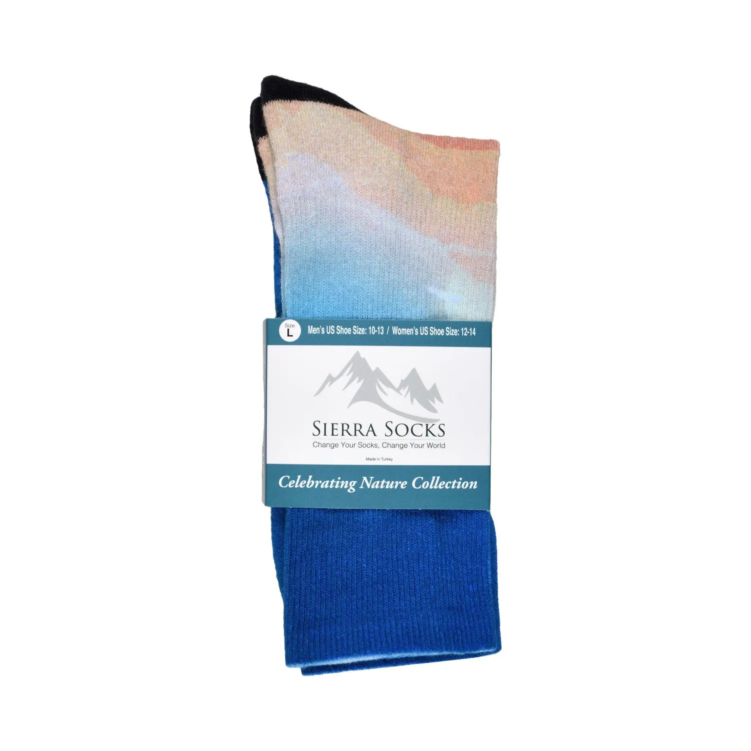 Sierra Socks Sunrise Pattern CoolMax Socks, Nature Collection for Men & Women Eco-Friendly Colorful Crew Socks
