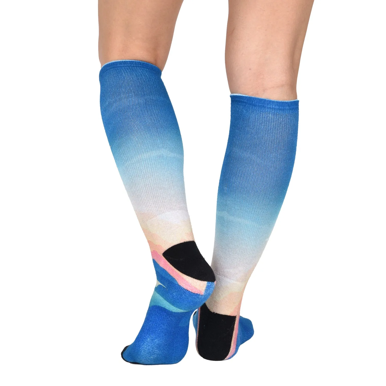 Sierra Socks Sunrise Pattern CoolMax Socks, Nature Collection for Men & Women Eco-Friendly Colorful Crew Socks