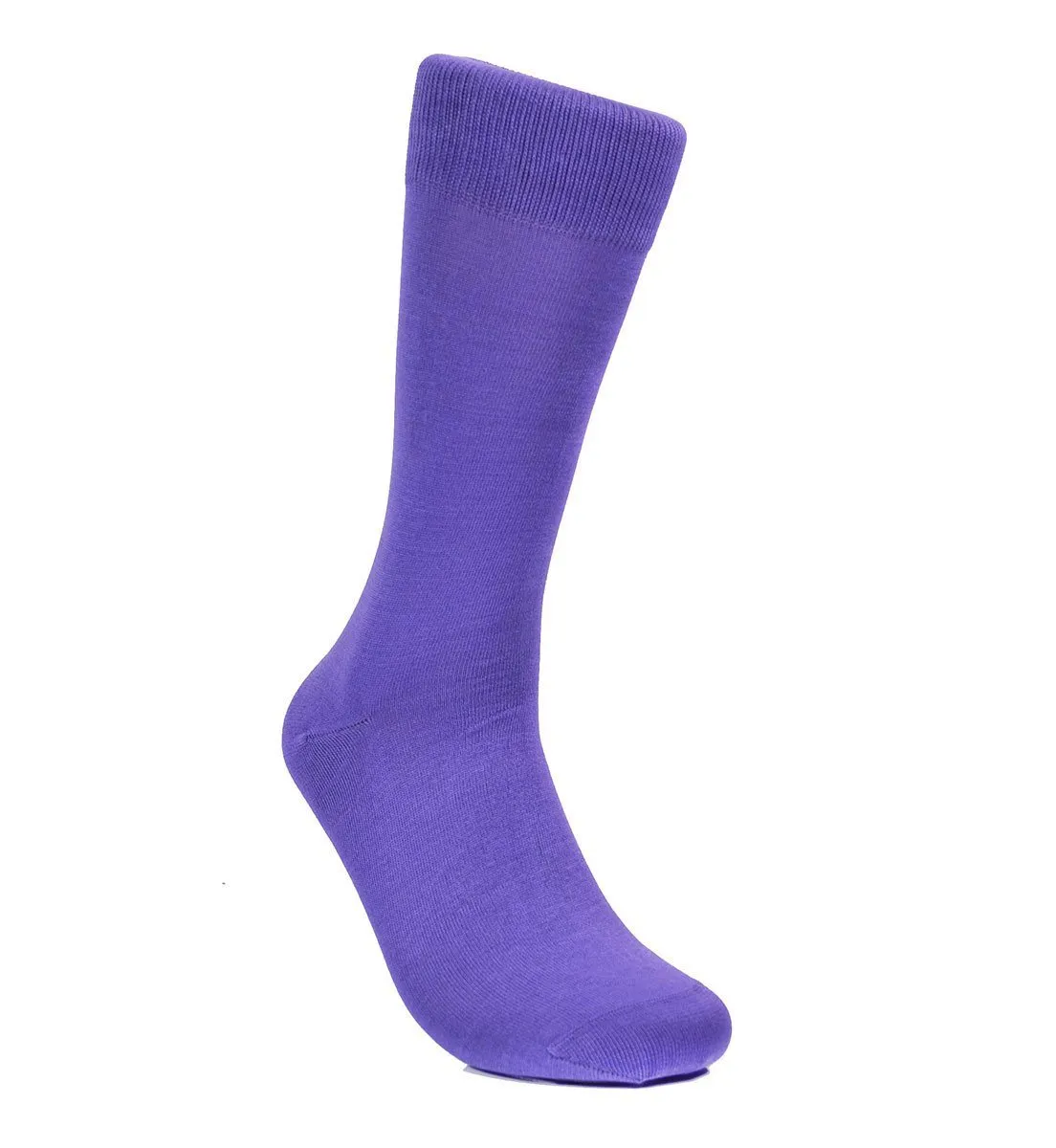 Solid Violet Cotton Dress Socks By Paul Malone