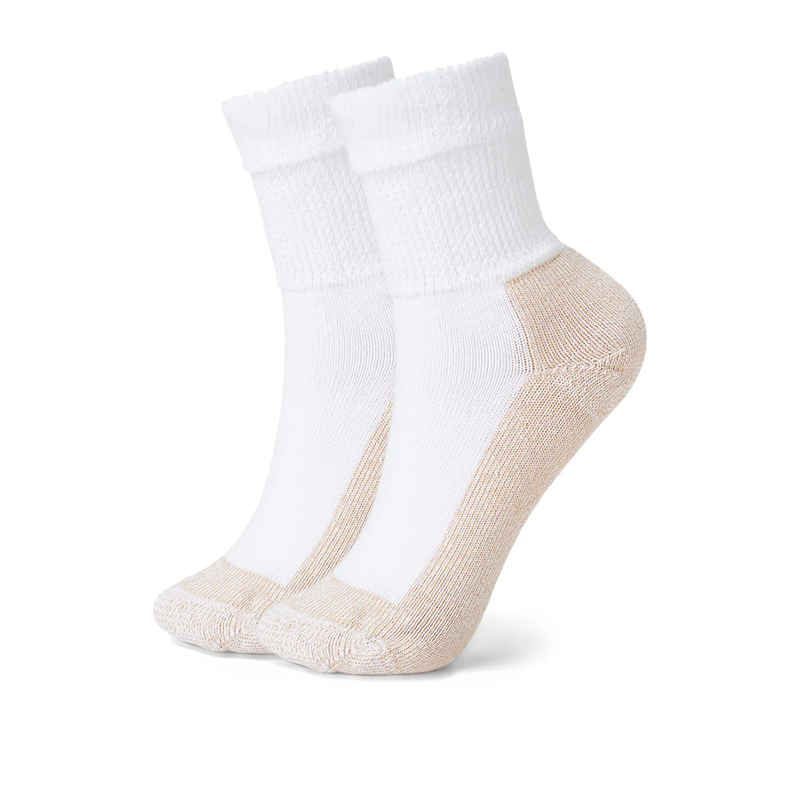 Stride Lite Copper Quarter Crew Sock (Unisex) - White