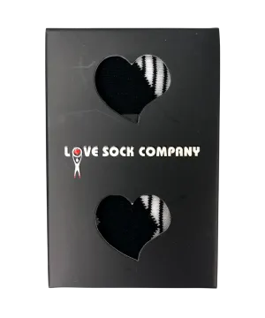 Striped Socks Black White Box