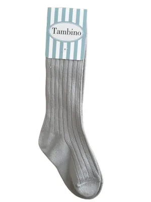 Tambino Ribbed Socks - Boys Light Grey Socks