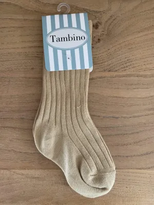 Tambino Socks - Boys Ribbed Camel Boys Knee High Socks