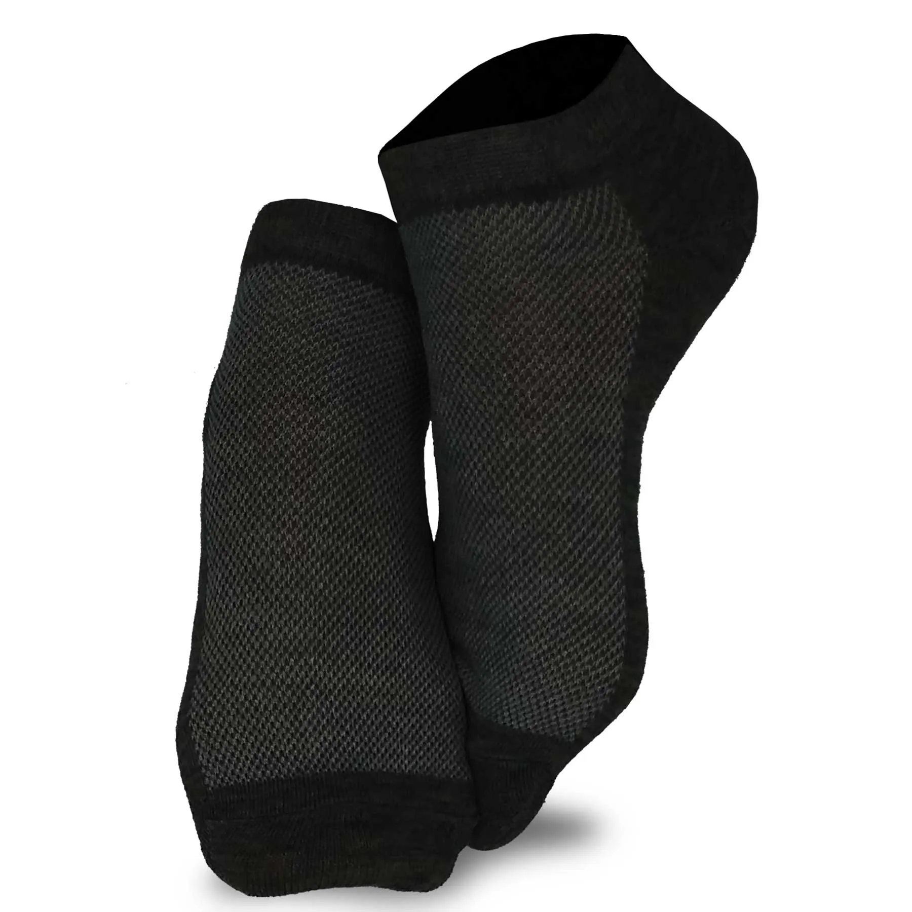 TeeHee Socks Women's Casual Polyester No Show White/Black 12-Pack (10051)