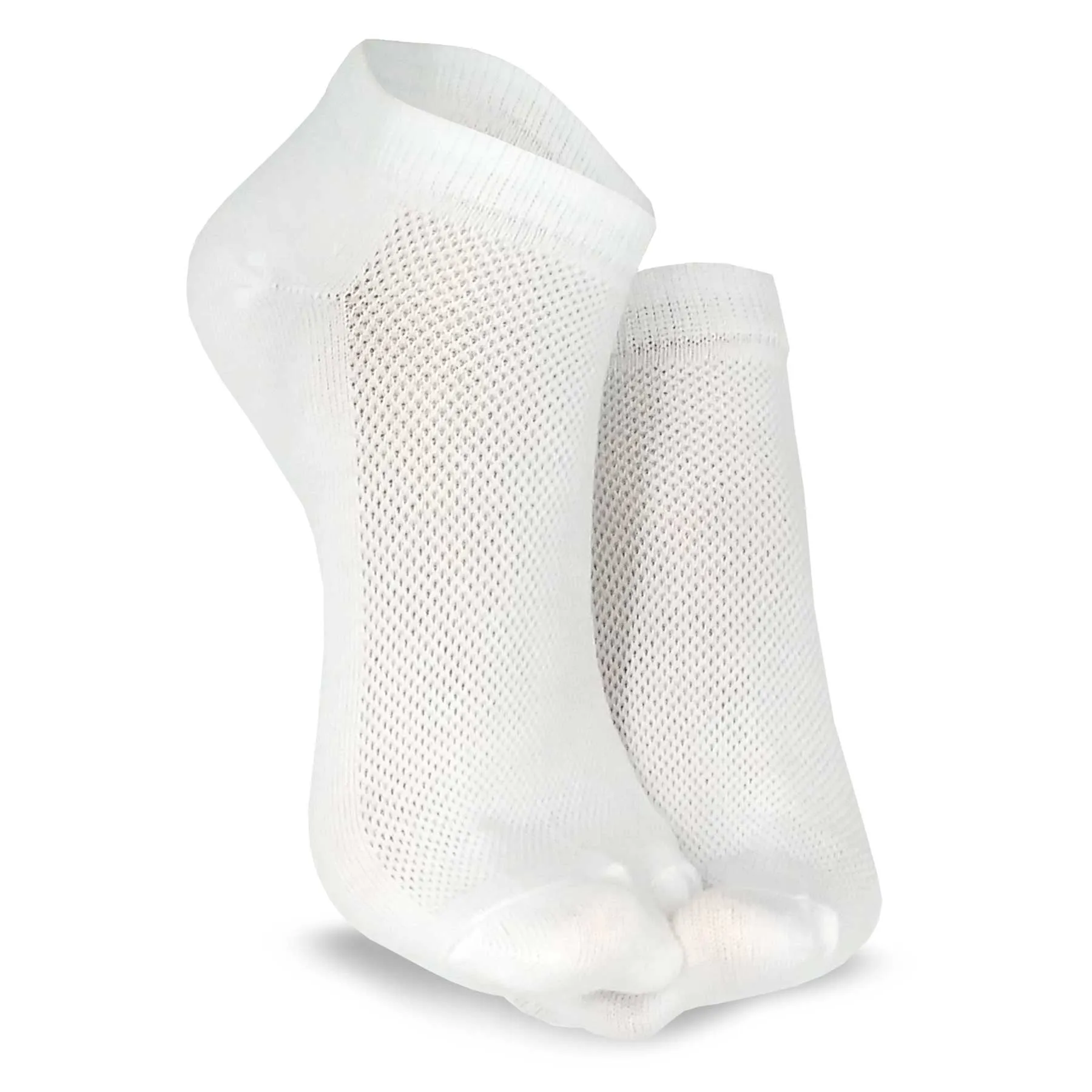 TeeHee Socks Women's Casual Polyester No Show White/Black 12-Pack (10051)