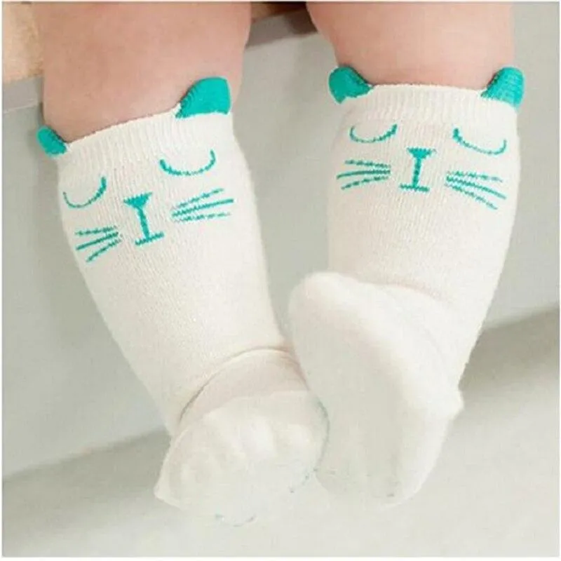 Unisex Baby Knee High Animal Cartoon Soft Cotton Socks