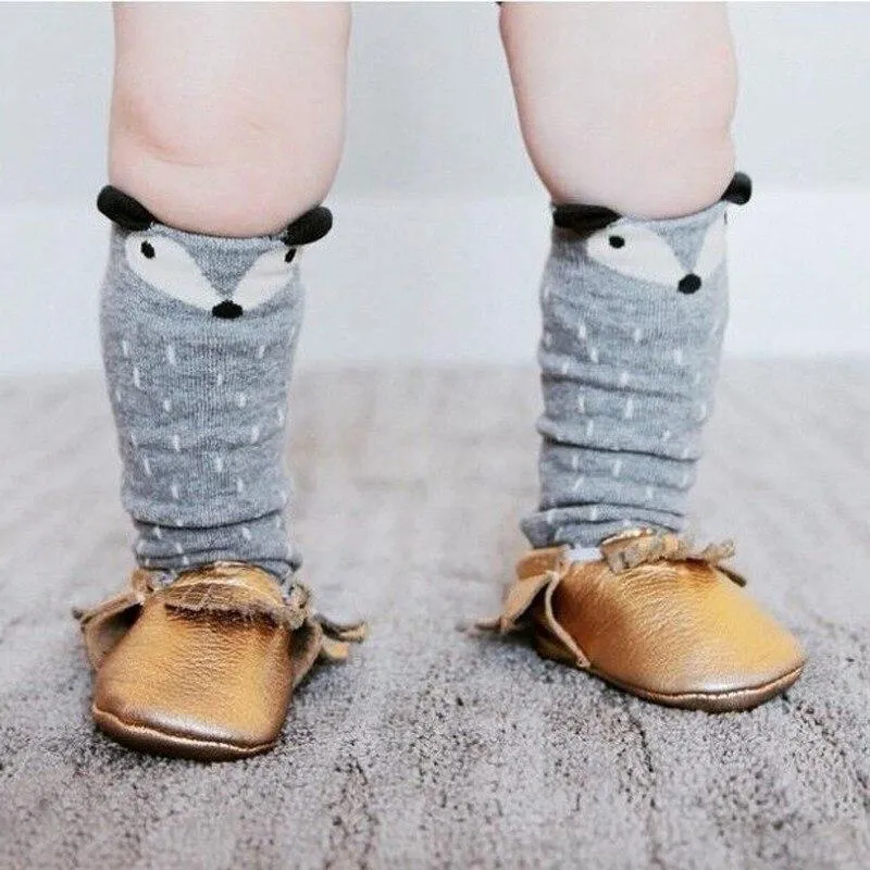 Unisex Baby Knee High Animal Cartoon Soft Cotton Socks