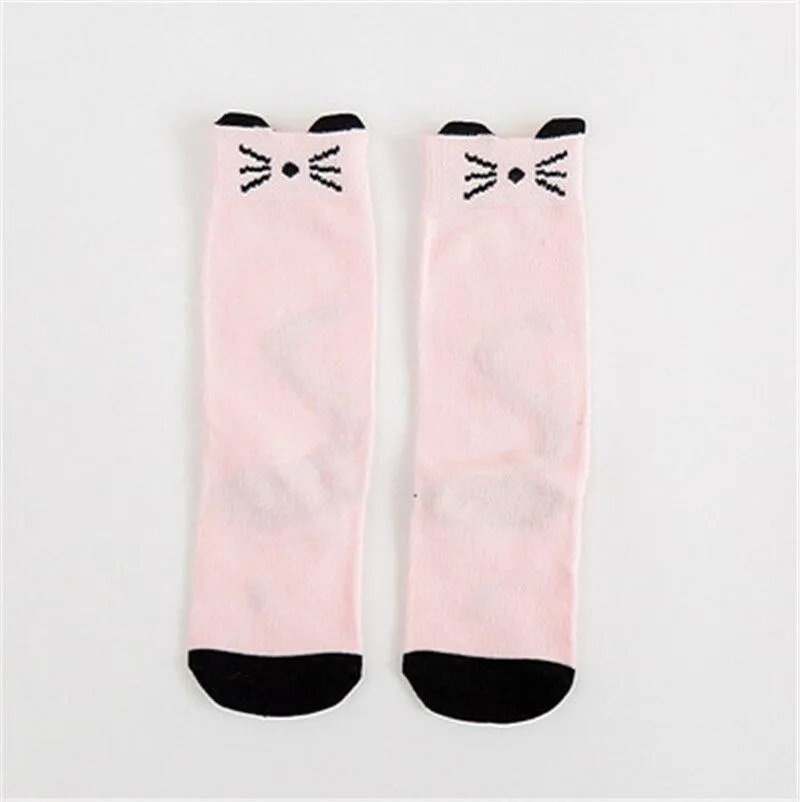 Unisex Baby Knee High Animal Cartoon Soft Cotton Socks