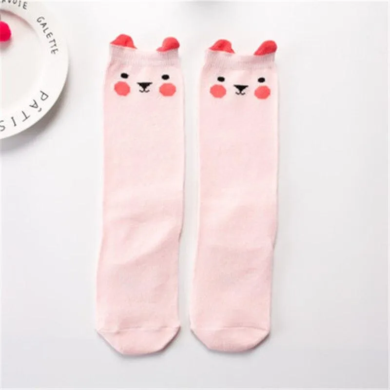 Unisex Baby Knee High Animal Cartoon Soft Cotton Socks