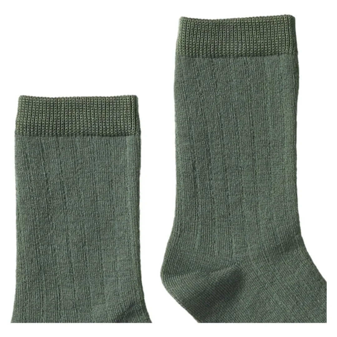 Wool Rib Socks - Nettle